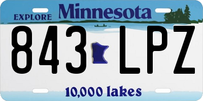 MN license plate 843LPZ