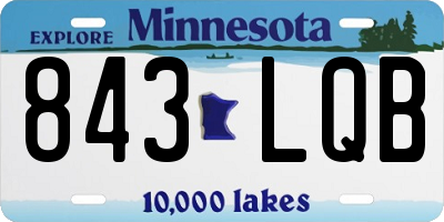 MN license plate 843LQB