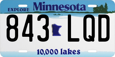 MN license plate 843LQD