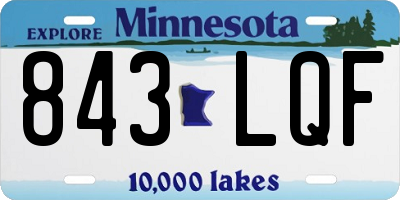 MN license plate 843LQF