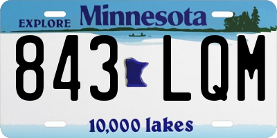 MN license plate 843LQM