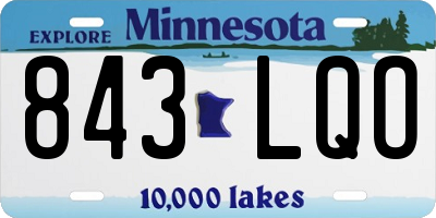 MN license plate 843LQO