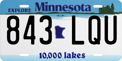 MN license plate 843LQU