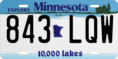 MN license plate 843LQW