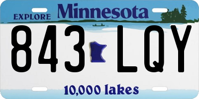 MN license plate 843LQY