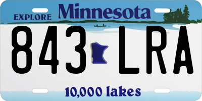 MN license plate 843LRA
