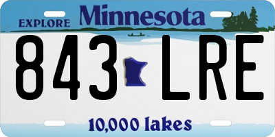 MN license plate 843LRE