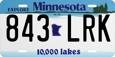 MN license plate 843LRK