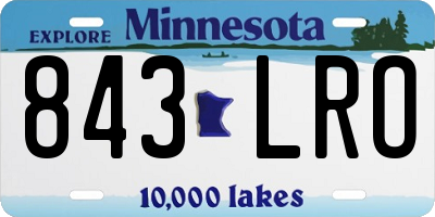 MN license plate 843LRO