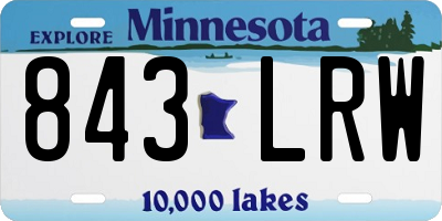 MN license plate 843LRW