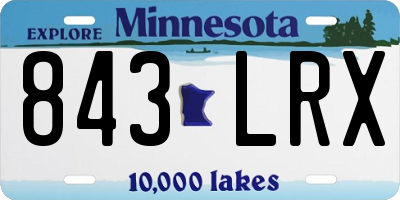 MN license plate 843LRX