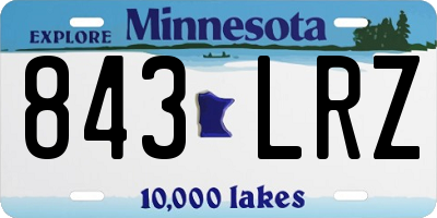 MN license plate 843LRZ
