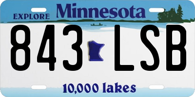 MN license plate 843LSB