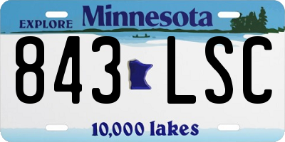 MN license plate 843LSC