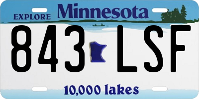 MN license plate 843LSF