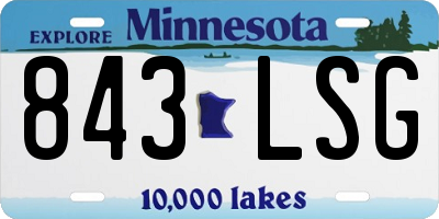 MN license plate 843LSG