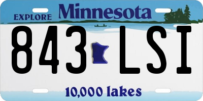 MN license plate 843LSI