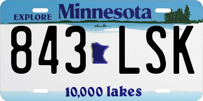 MN license plate 843LSK