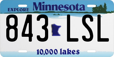 MN license plate 843LSL