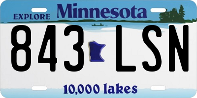 MN license plate 843LSN