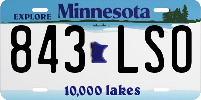 MN license plate 843LSO