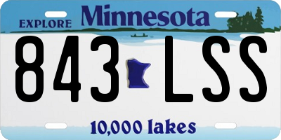 MN license plate 843LSS