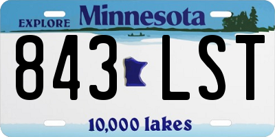 MN license plate 843LST
