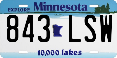 MN license plate 843LSW
