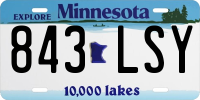 MN license plate 843LSY