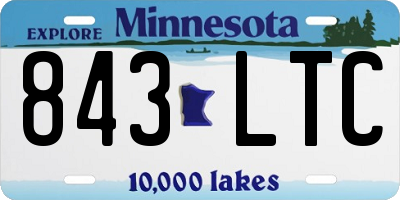 MN license plate 843LTC