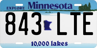 MN license plate 843LTE