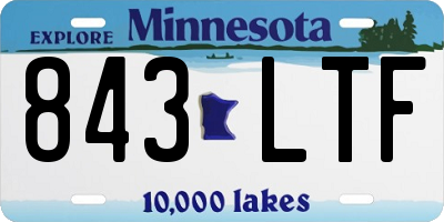 MN license plate 843LTF