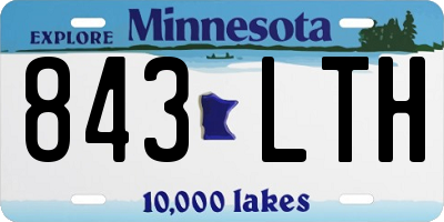 MN license plate 843LTH