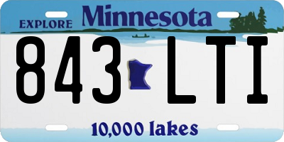 MN license plate 843LTI