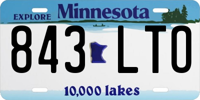 MN license plate 843LTO