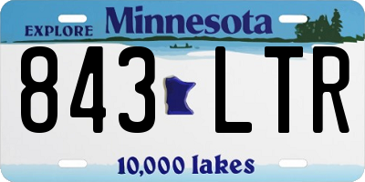 MN license plate 843LTR