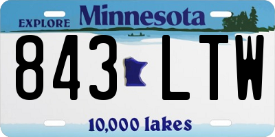 MN license plate 843LTW