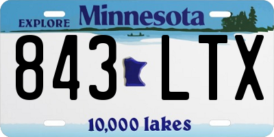 MN license plate 843LTX