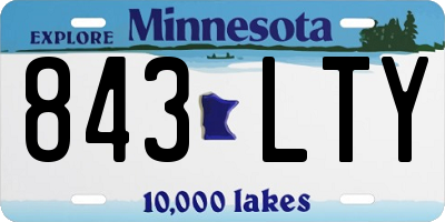 MN license plate 843LTY