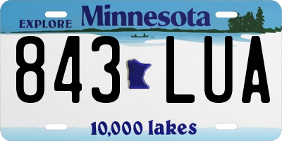MN license plate 843LUA