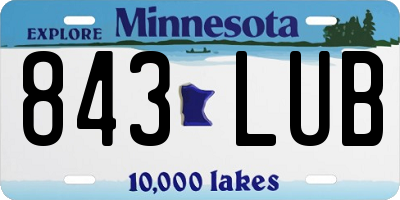 MN license plate 843LUB