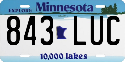 MN license plate 843LUC