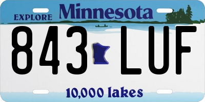 MN license plate 843LUF