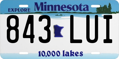 MN license plate 843LUI