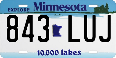 MN license plate 843LUJ