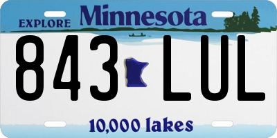 MN license plate 843LUL