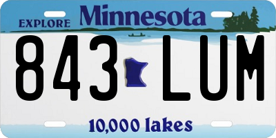 MN license plate 843LUM