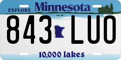 MN license plate 843LUO