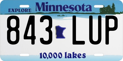 MN license plate 843LUP