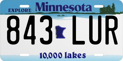 MN license plate 843LUR